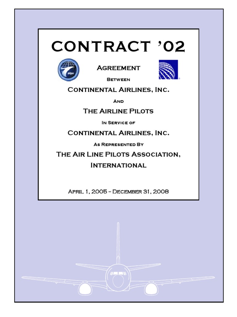 Airline Pilots Contract PDF Airlines Continental Airlines