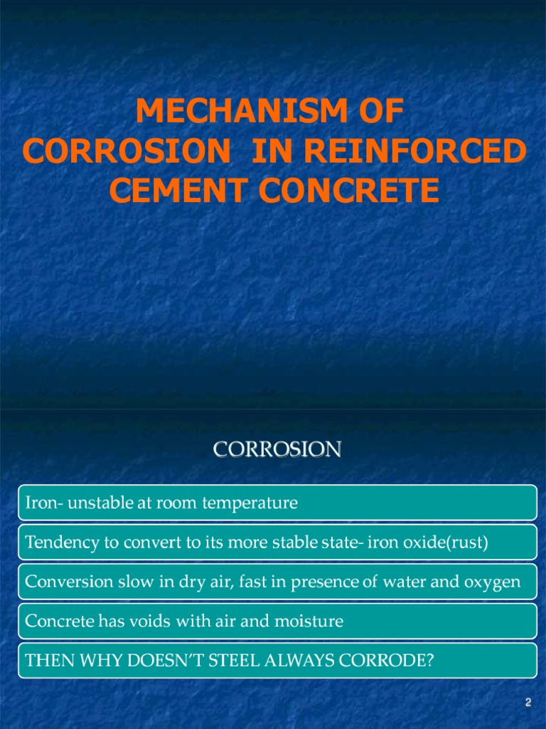 Mechanism of Corrosion in Reinforced Cement Concrete | PDF | Corrosion ...