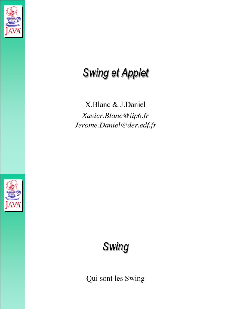 Swing Et Applet | PDF | Java (Langage de programmation) | Localisateur ...