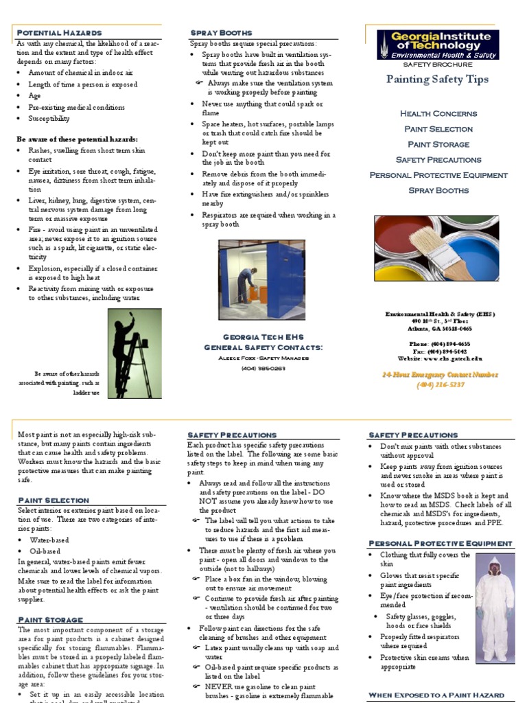 Painting Safety Tips PDF Paint Safety