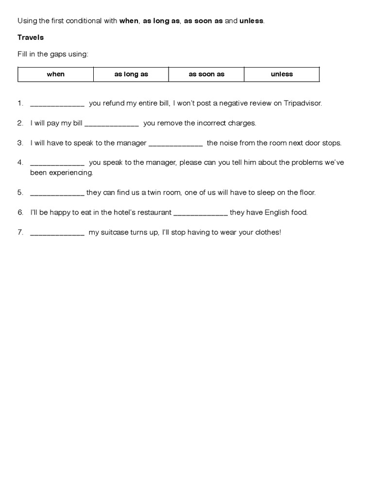 First Conditional Exercises for English Learners | PDF | Career ...