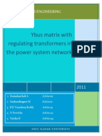 Ybus Matrix With Regulating Transformer - Self Study Topic