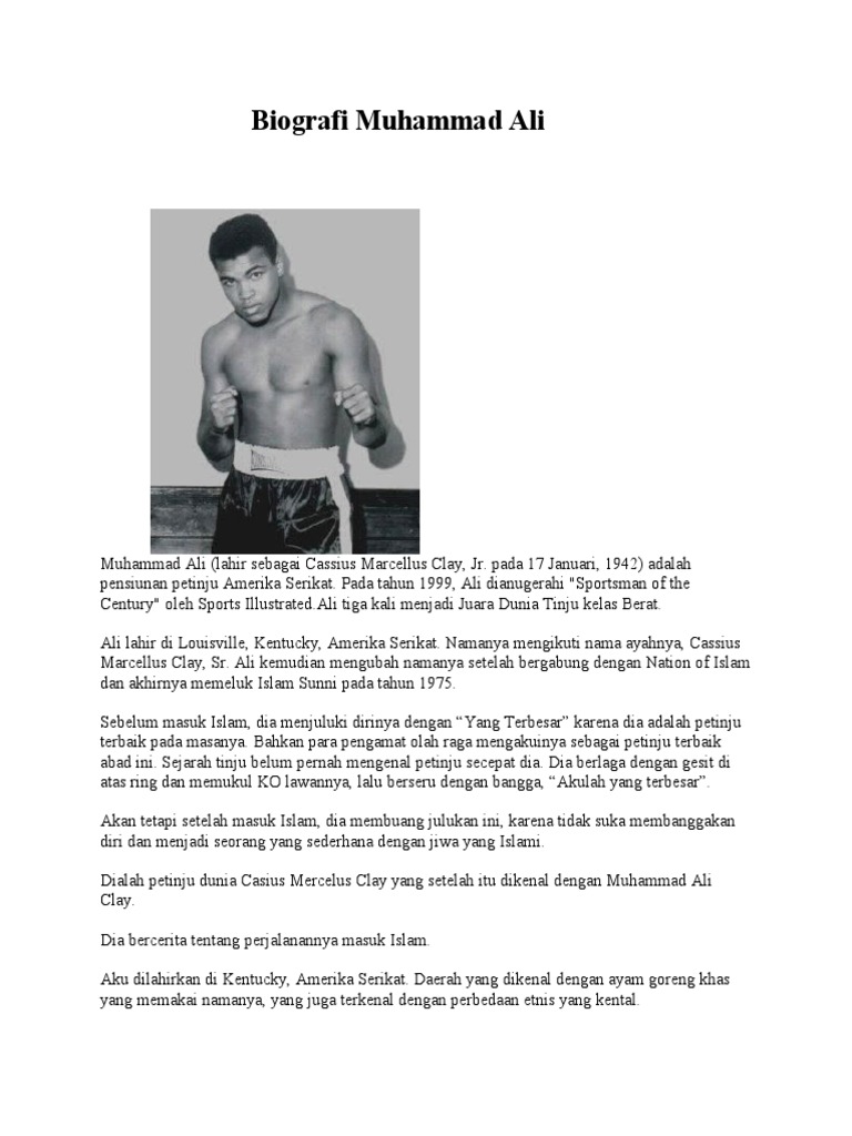 Biografi Muhammad Ali | PDF | Olahraga & Rekreasi
