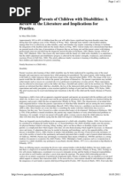 Counseling Parents of Children With Disabilities: A Review of The Literature and Implications For Practice