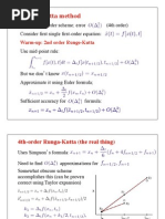 Runge-Kutta Method: Consider First Single First-Order Equation: Classic High-Order Scheme Error (4th Order)