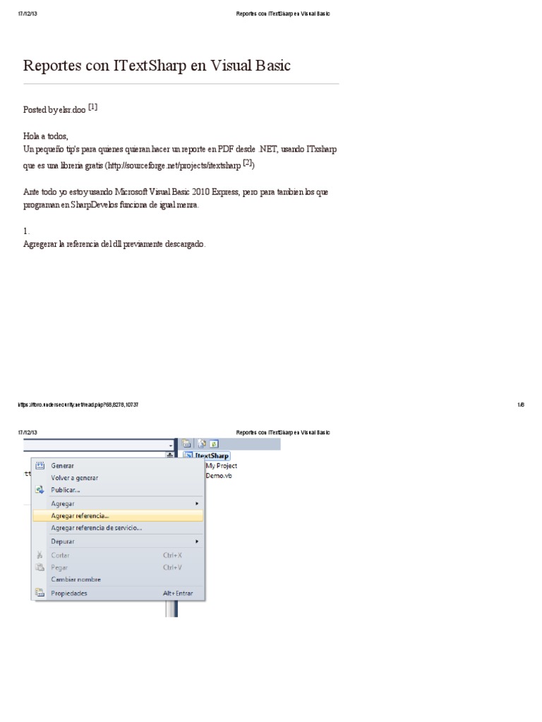 Reportes PDF con ITextSharp en VB.NET | PDF | Microsoft | Desarrollo de ...