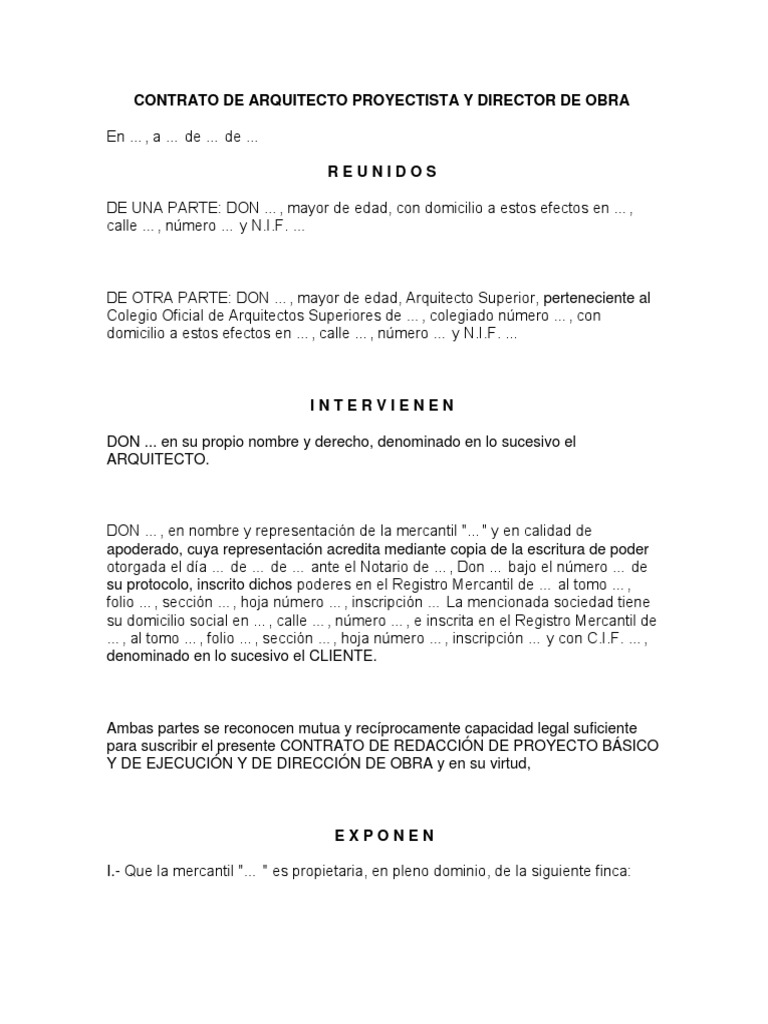 Contrato De Prestacion De Servicios Arquitecto Mexico fioricet
