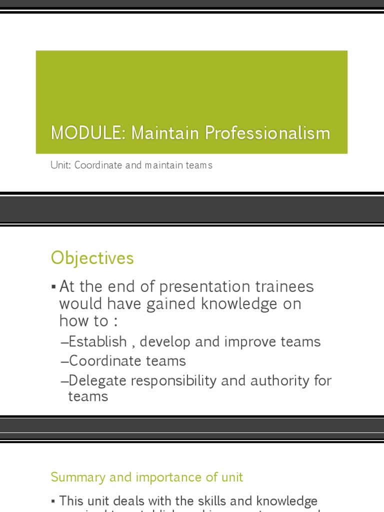Team Coordination and Development Skills | PDF | Empowerment | Employment