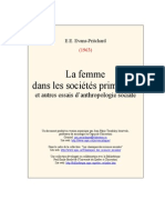 EE. Evans Pritchard, La Femme Dans Les Sociétés Primitives