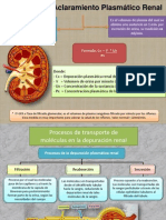 Depuración o Aclaramiento Plasmático Renal: Formula: CX V Ux PX