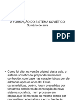 A Formação Do Sistema Soviético. Sumário de Aula