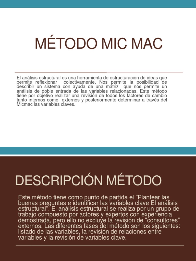 Método Mic Mac | PDF | Sistema de coordenadas Cartesianas | Matriz ...