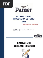 Aptitud Verbal - Producción de Textos - II Bimestre