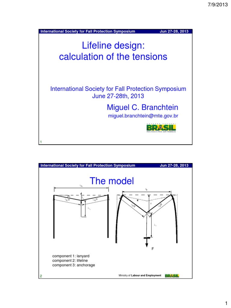 Lifeline Design and Tension Calculations | PDF | Mechanical Engineering ...