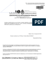 GUZMAN Cristina María: Certificado de Antecedentes Penales