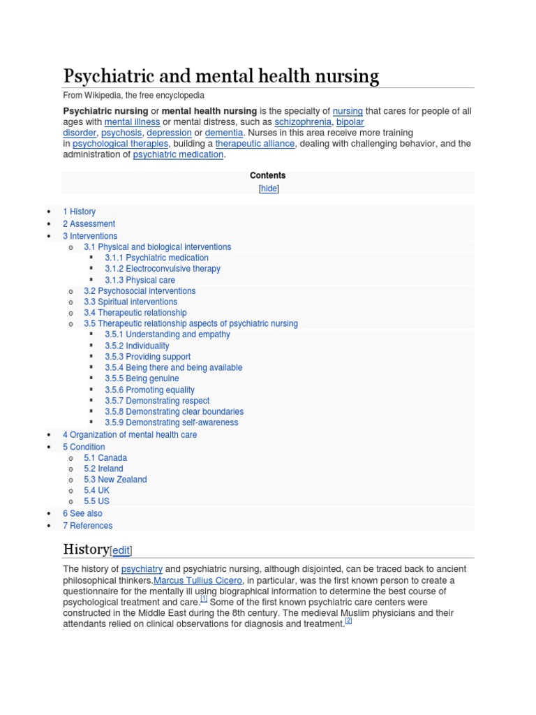 Psychiatric and Mental Health Nursing | PDF | Psychiatric And Mental ...