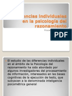 Diferencias individuales en la psicolog+¡a del razonamiento