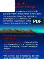 A Distribuição Da Temperatura em Portugal