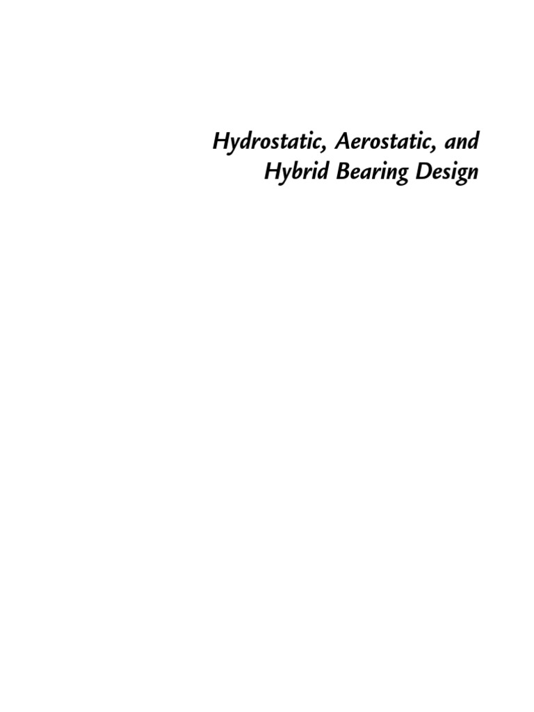 Hydrostatic Bearing Design PDF Bearing (Mechanical) Viscosity