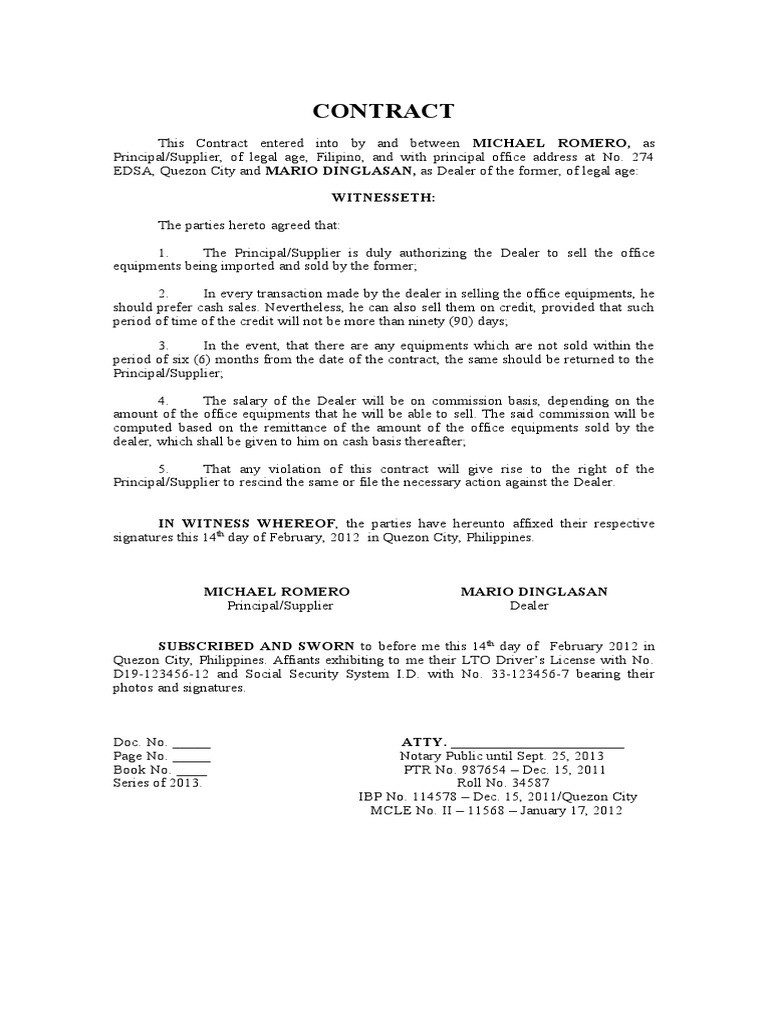 Sample Contract | PDF | Law