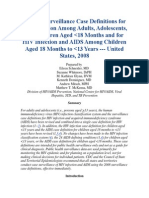 2008 Revised Surveillance Case Definitions for HIV Infection Among Adults