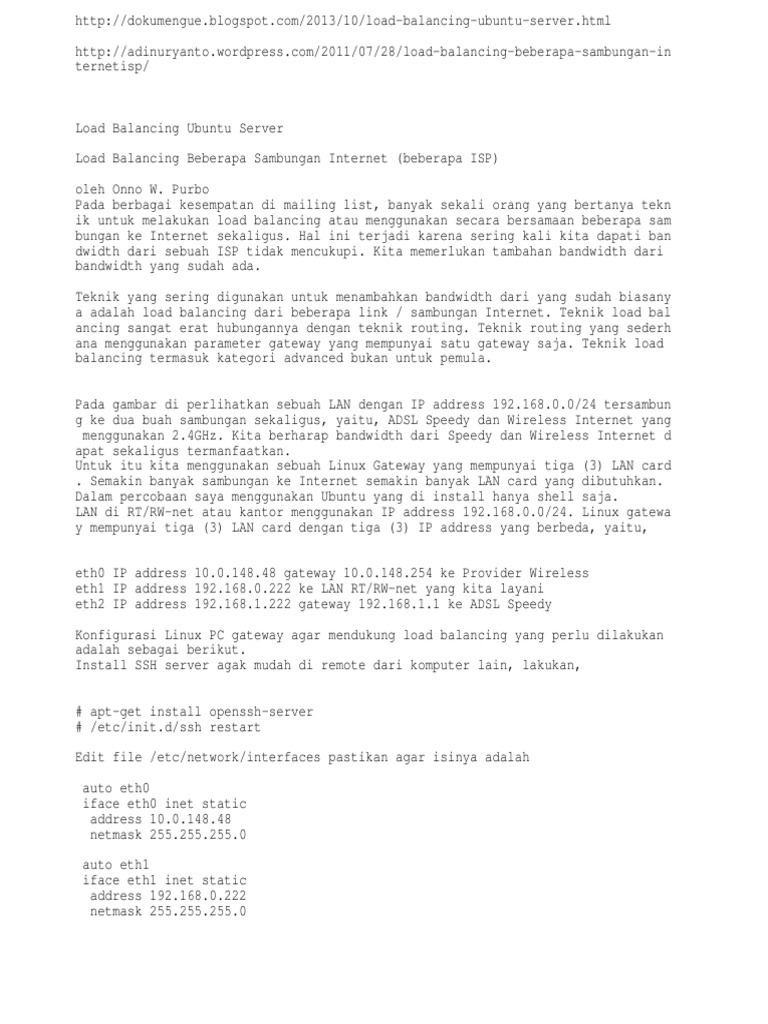 Load Balancing untuk Ahli Jaringan | PDF | Komputer