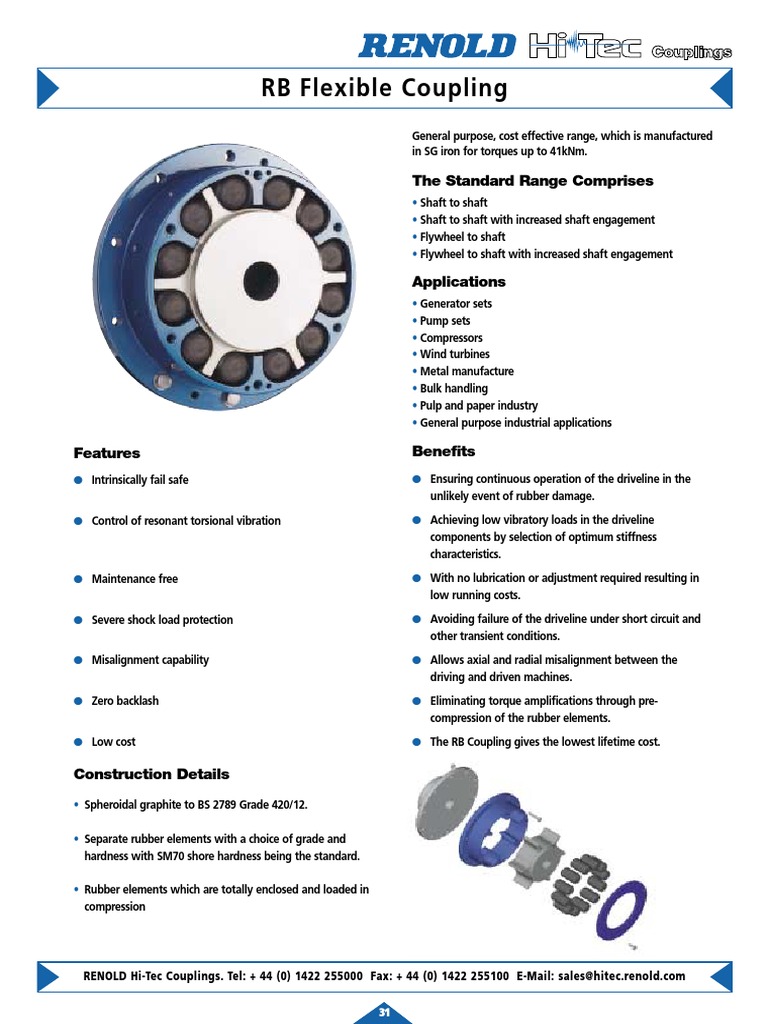 RB Flexible Coupling Specifications | PDF | Gas Compressor | Applied ...