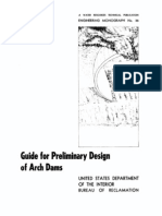 Guide for Prelim Design of Arch Dams