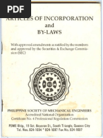 Philippine Society of Mechanical Engineers Articles of Incorporation and By-Laws