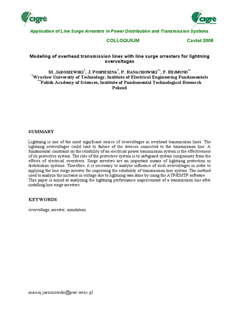 Surge Arresters for Lightning Protection | PDF | Insulator (Electricity ...