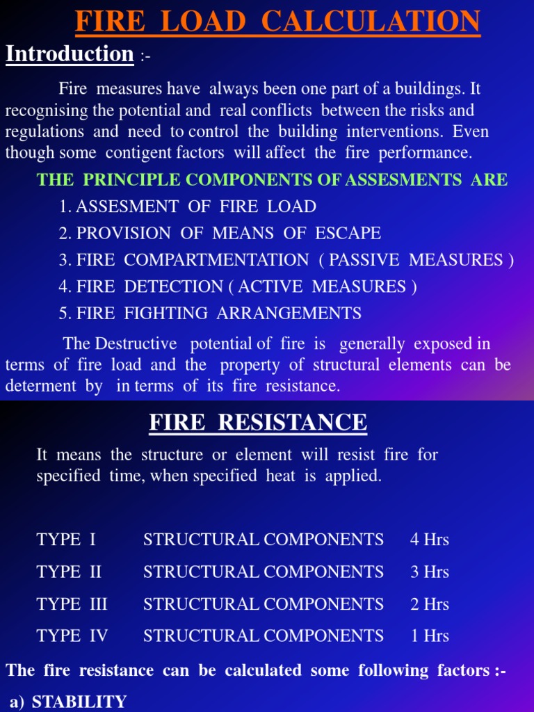 FIRE LOAD Calculation PDF