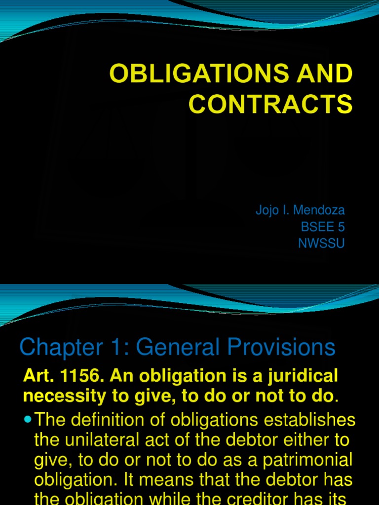 Obligation and Contracts PP T | PDF | Law Of Obligations ...