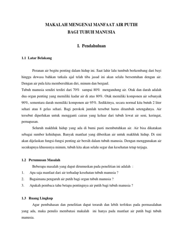 Air Putih: Sumber Kehidupan yang Tak Ternilai