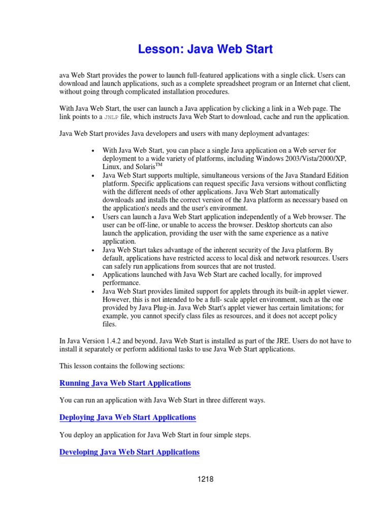 Java Web Start | PDF | Java (Programming Language) | World Wide Web