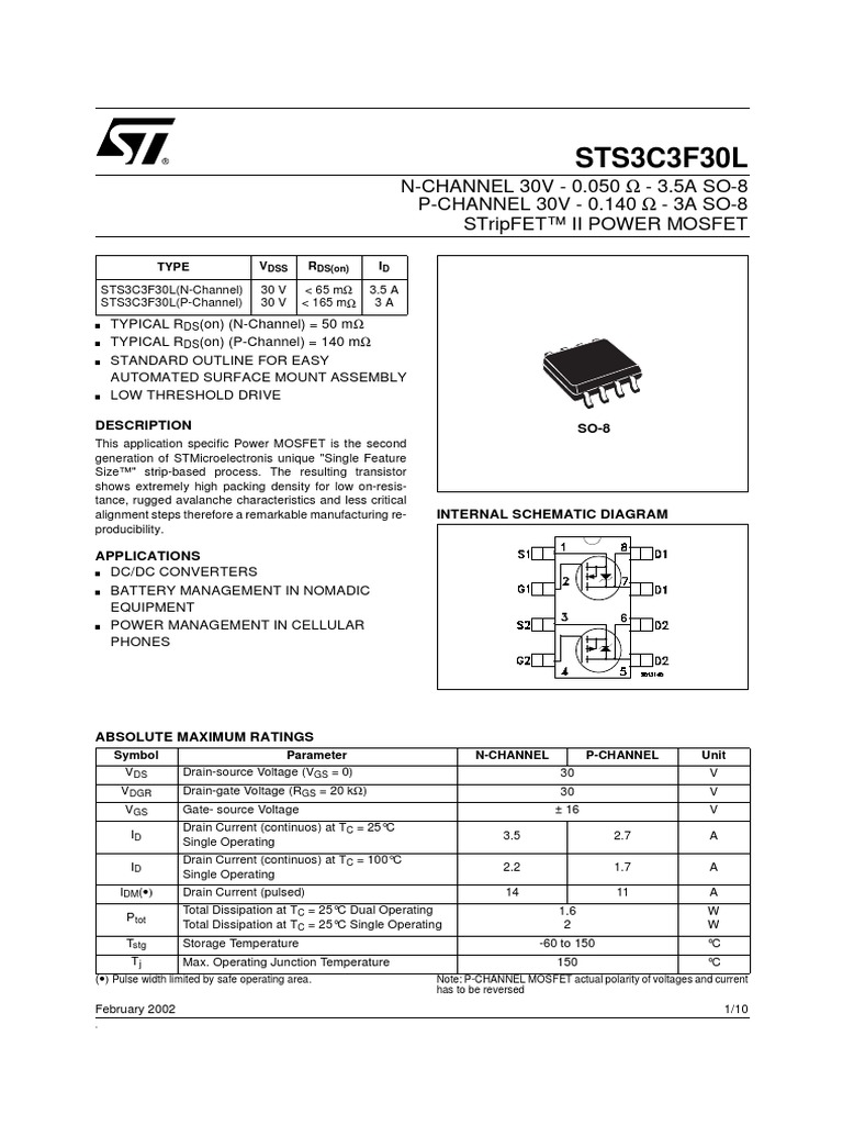 Data Sheet | PDF | Mosfet | Field Effect Transistor