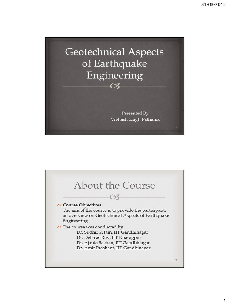 Geotechnical Aspects of Earthquake Engineering 1 | PDF