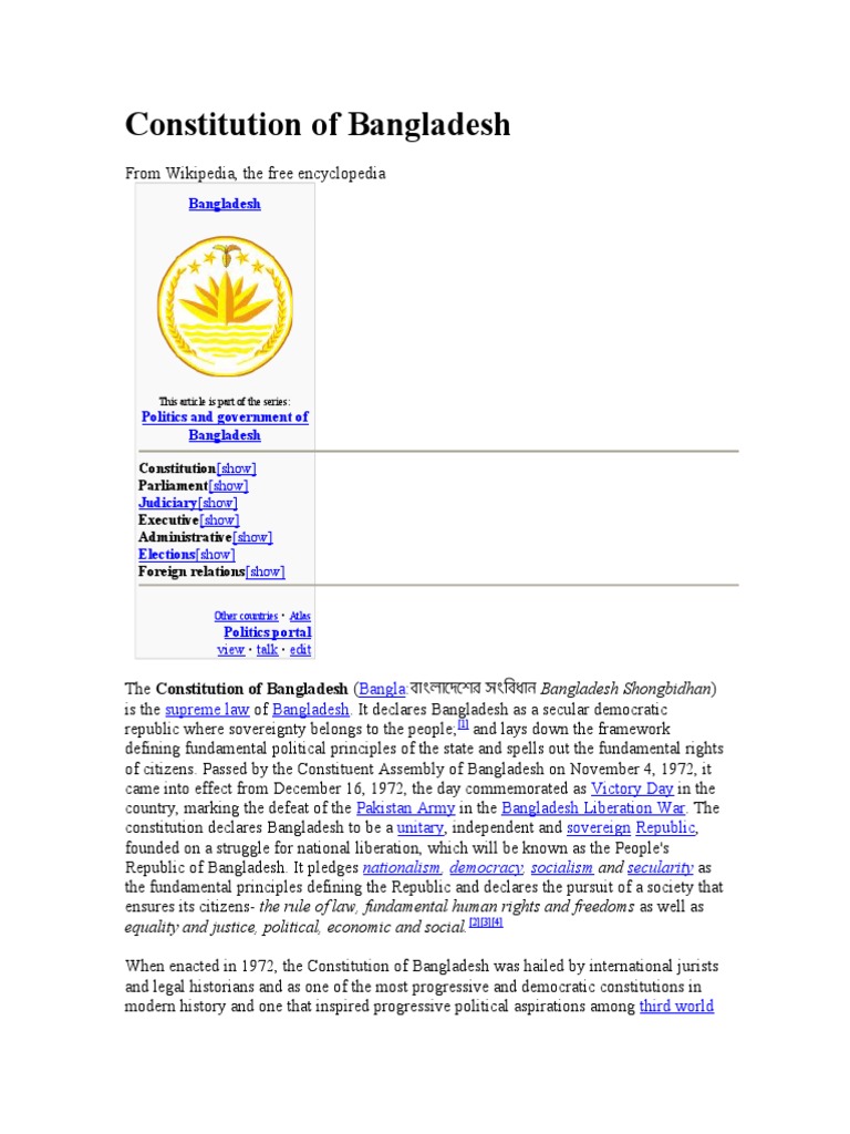 Constitution of Bangladesh.doc Constitution Constitutional Amendment