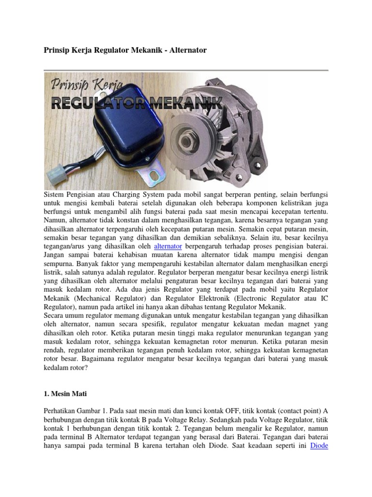 Prinsip Kerja Regulator Mekanik