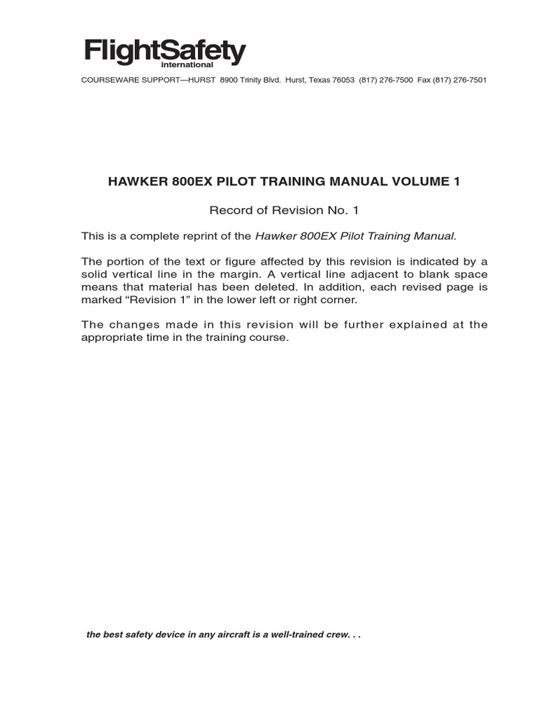 Hawker 800 XP Manual 1 Aircraft Flight Control System Landing Gear