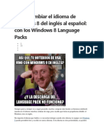 Cómo Cambiar El Idioma de Windows 8 Del Inglés Al Español