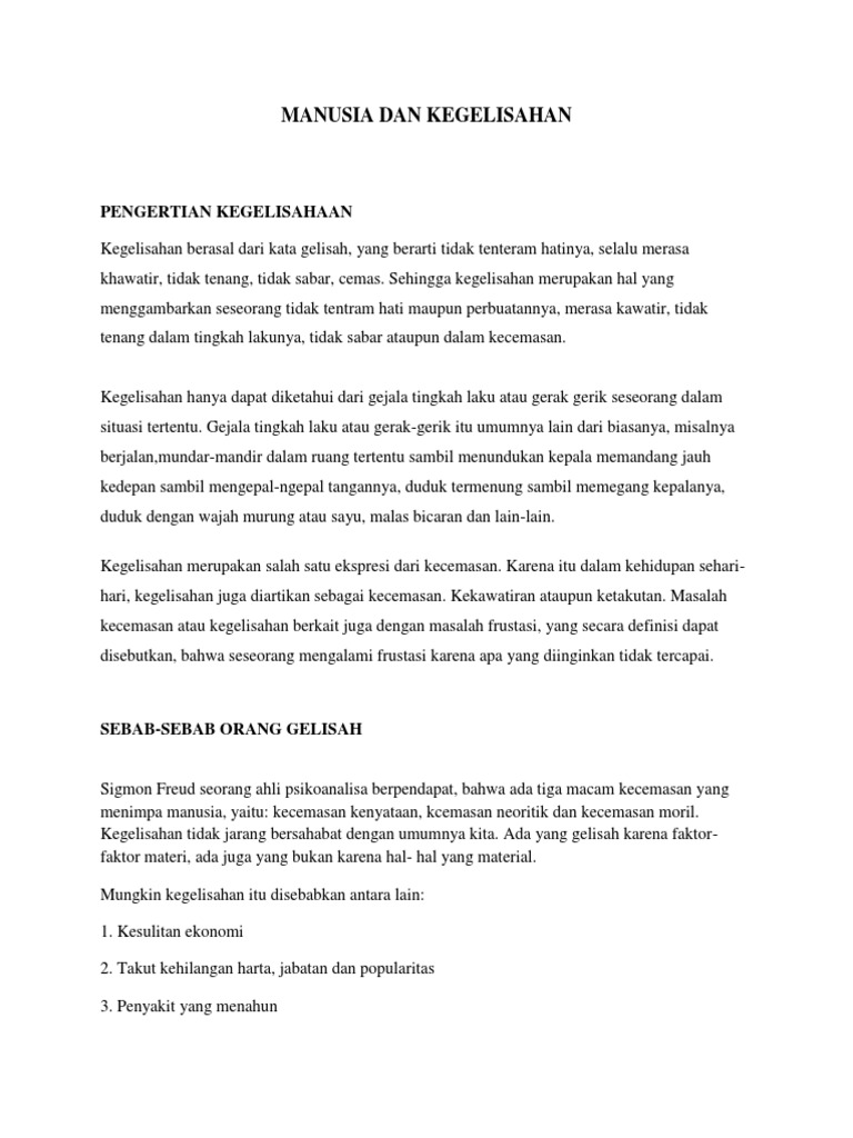 Manusia Dan Kegelisahan Pdf