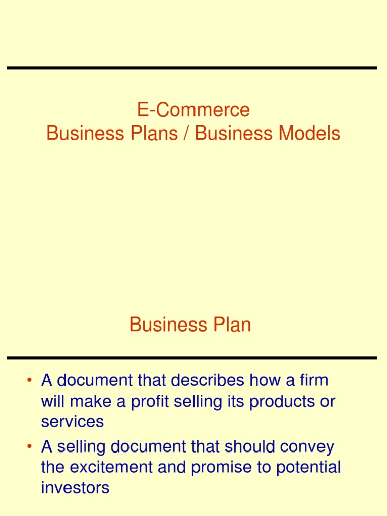 Business Plans / Business Models PDF E Commerce