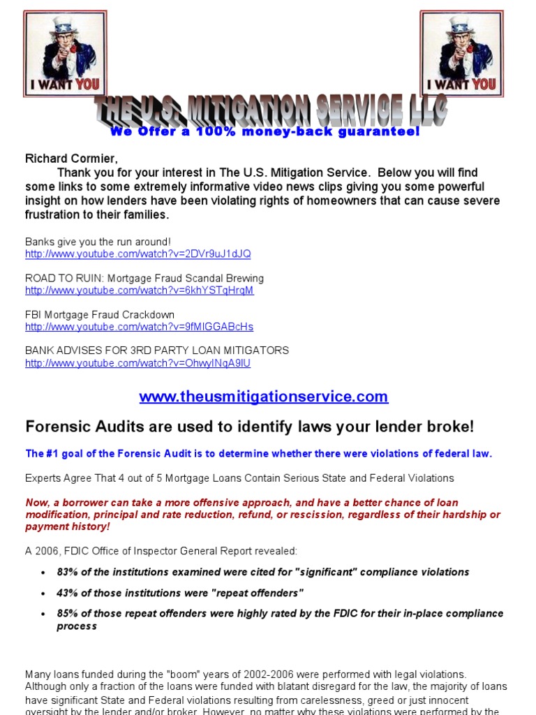 Forensic Loan Audits for Homeowners | PDF | Truth In Lending Act | Loans