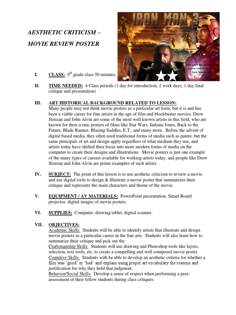 9th Grade Movie Poster Project Guide | PDF | Graphic Design | Video Games