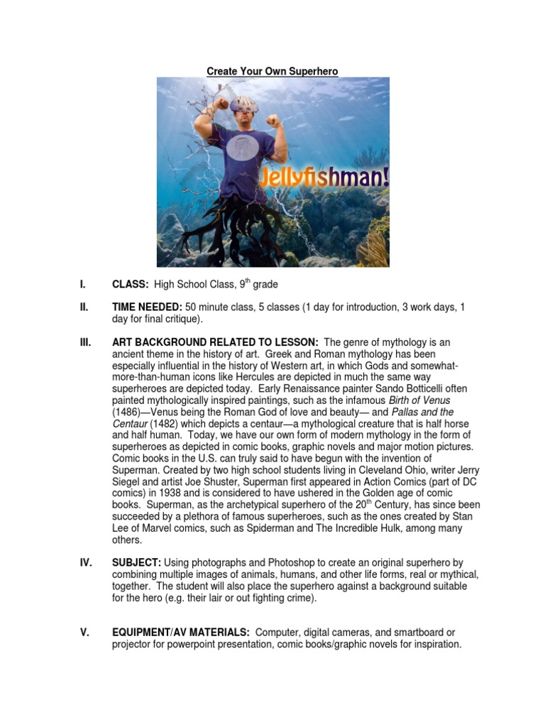 Create Your Own Superhero Project | PDF | Superman | Comic Book
