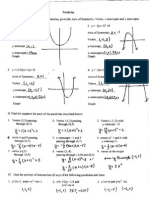 Parabola Review Worksheet Answers
