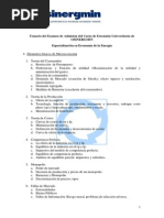 Temarios para Examen de Admision