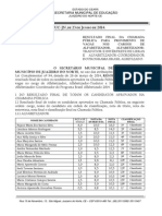 Edital 008 - 14 Programa Brasil Alfabetizado - Resultado Final Da Chamada Pública 2014 PDF