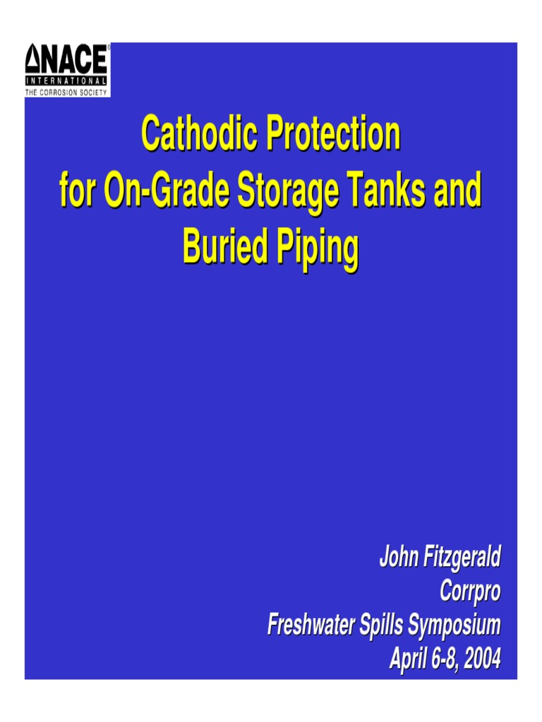 Cathodic Protection For On-Ground Storage Tanks and Buried Piping | PDF ...