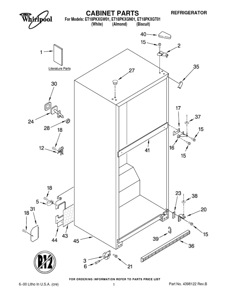 Whirlpool ET18 Refrigerator Parts Guide | PDF | Refrigerator | Hvac